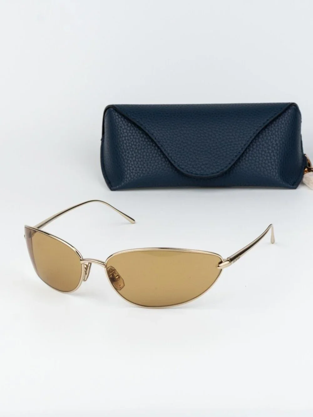 Loewe Men Sunglasses Gold Brown Wraparound LW40164U 32E NEW AUTHENTIC